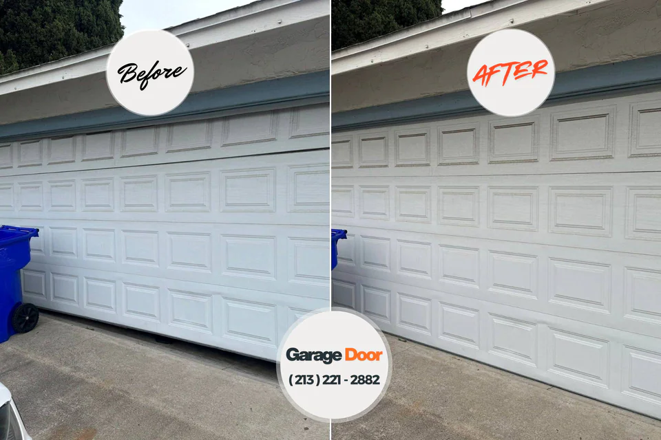 Before and after: garage door repair Waihee-Waiehu, HI